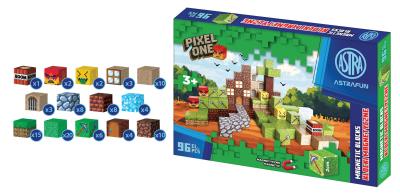 Opakowanie Zestaw klocków magnetycznych Astrafun Pixel One Farma 96 sztuk