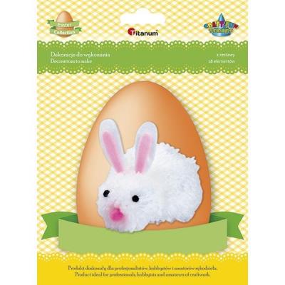 Opakowanie Zestaw królik z białych pomponów 2szt