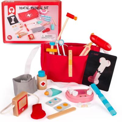 Opakowanie Zestaw lekarz, dentysta drewniany Montessori