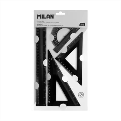 Opakowanie Zestaw linijek 4 sztuki Shadow czarny MILAN