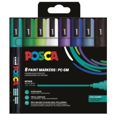 Opakowanie Zestaw markerów Set Cool PC-5M 8P 8 kolorów Posca Uni