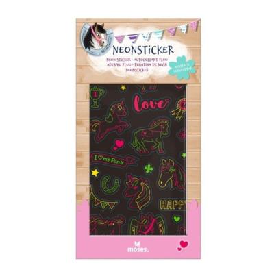 Opakowanie Zestaw Neonowych Naklejek Konie 27szt