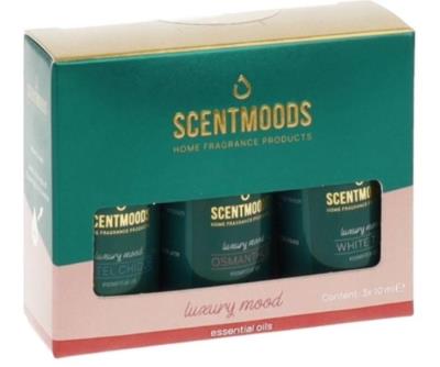 Zestaw olejków zapachowych Luxury Mood 3x50ml. Wydawca: ScentMoods. SmakLiter.pl Opakowanie Zestaw olejków zapachowych Luxury Mood 3x50ml