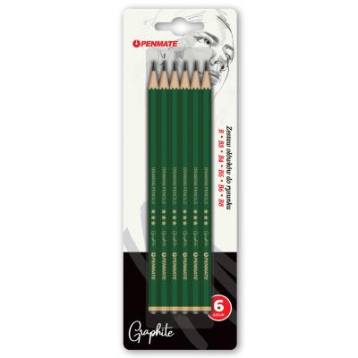 Opakowanie Zestaw ołówków miękkich PENMATE do rysunku na blistrze 6szt.