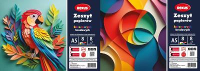 Opakowanie Zestaw papierów kolor. kredowanych A5/8K (10szt)