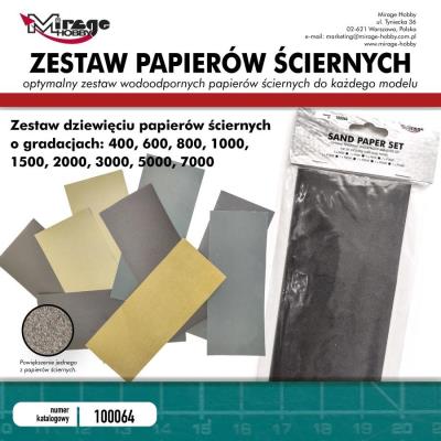 Opakowanie Zestaw papierów ściernych 9szt