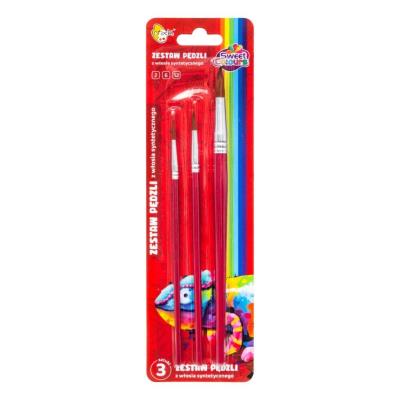 Zestaw pędzli z włosia syntetycznego 3szt. Wydawca: Sweet colours. SmakLiter.pl Opakowanie Zestaw pędzli z włosia syntetycznego 3szt