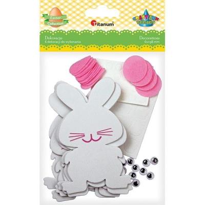 Opakowanie Zestaw piankowe zające biało-różowe 61x98mm 6szt