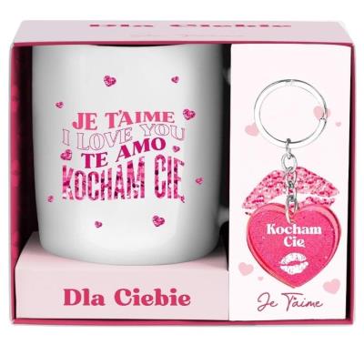 Opakowanie Zestaw prezentowy kubek +brelok Kocham Cię