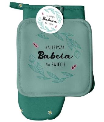 Opakowanie Zestaw rękawica kuchenna + łapka Najlepsza Babcia