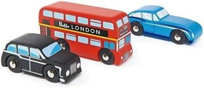 Zestaw samochodów drewnianych Londyn 3szt. Wydawca: Tender Leaf Toys. SmakLiter.pl Opakowanie Zestaw samochodów drewnianych Londyn 3szt