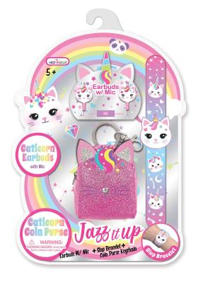 Zestaw słuchawki+portfelik+bransoletka Kotorożec. Wydawca: Hot Focus. SmakLiter.pl Opakowanie Zestaw słuchawki+portfelik+bransoletka Kotorożec