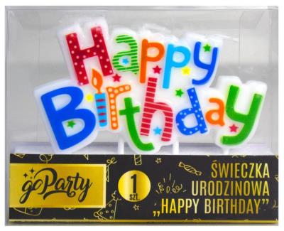 Opakowanie Zestaw świeczek urodzinowych Happy Birthday