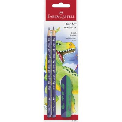 Zestaw szkolny Dinozaur 2 ołówki + gumka. Wydawca: Faber Castell. SmakLiter.pl Opakowanie Zestaw szkolny Dinozaur 2 ołówki + gumka