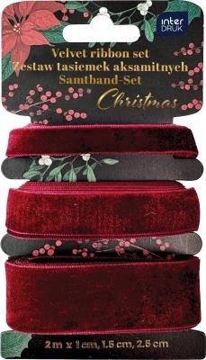 Opakowanie Zestaw tasiemek aksamitnych 3x2m Red Christmas