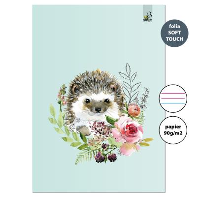 Opakowanie Zeszyt A4 32 kartki w 3 linie kolor 90g Jeż mięta