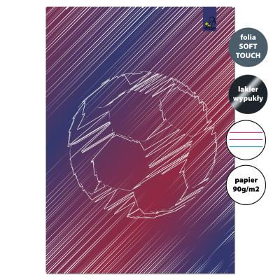 Zeszyt A4 32 kartki w 3 linie kolor 90g Piłka bordo. Wydawca: EV-Corp. SmakLiter.pl Opakowanie Zeszyt A4 32 kartki w 3 linie kolor 90g Piłka bordo