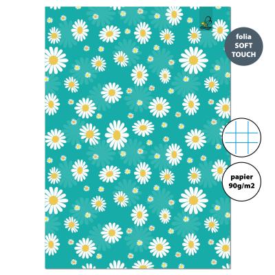 Opakowanie Zeszyt A4 32 kartki w kratkę 90g Stokrotki na turkusie