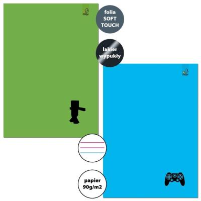 Opakowanie Zeszyt A4/32K 3-linie kolor 90g Gamer (6szt)