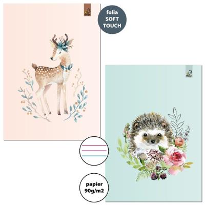 Opakowanie Zeszyt A4/32K 3-linie kolor 90g Jeleń Jeż (6szt)