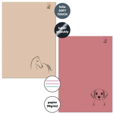 Zeszyt A4/32K 3-linie kolor 90g Koń Pies (6szt). Wydawca: Bee-bee. SmakLiter.pl Opakowanie Zeszyt A4/32K 3-linie kolor 90g Koń Pies (6szt)