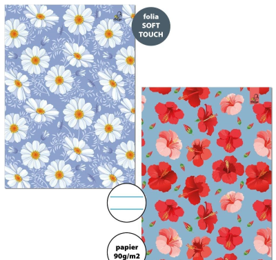 Opakowanie Zeszyt A4/32K linia 90g Kwiatki (6szt)