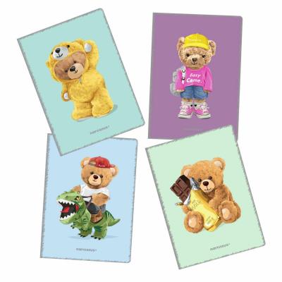 Opakowanie Zeszyt A4 32k. Linia cienka kolorowa PP Teddies 1szt.mix