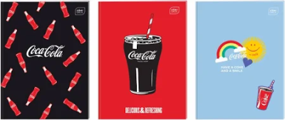 Opakowanie Zeszyt A4/32K trzy linia kolor Coca Cola (10szt)