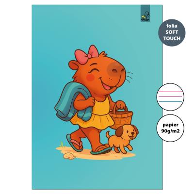 Opakowanie Zeszyt A4 32k. w 3 linie kolor Kapibara Plaża 90g