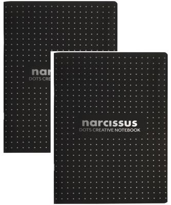 Opakowanie Zeszyt A4 48k kropki Narcissus czarny 2 sztuki
