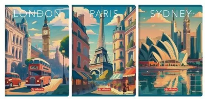 Opakowanie Zeszyt A4/96K kratka z marginesem Retro (5szt)