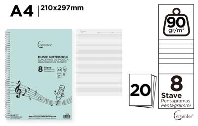 Opakowanie Zeszyt A4 Cervatnes do nut pięciolinia