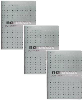 Opakowanie Zeszyt A5 56k kropki Narcissus szary 3 sztuki