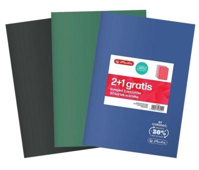 Opakowanie Zeszyt A5/60k kratka Eco PP (3szt) HERLITZ