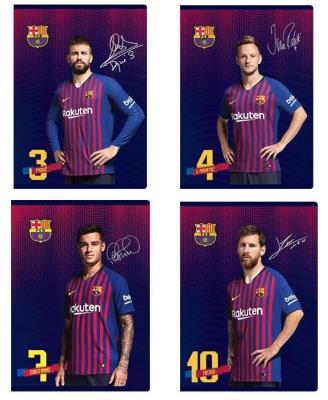 Opakowanie Zeszyt A5/60k kratka FC Barcelona (10szt) ASTRA