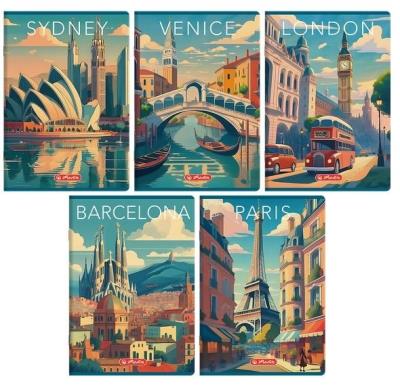 Opakowanie Zeszyt A5/60K kratka z margines Retro City (10szt)