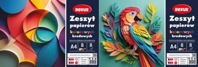 Opakowanie Zeszyt papierów kolor. kredowanych A4/8K (10szt)