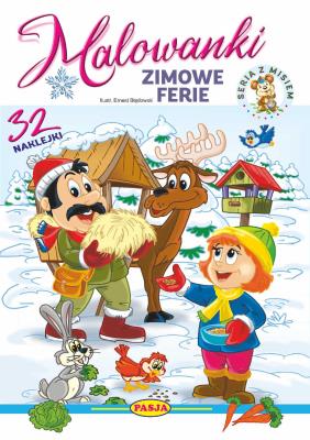 Zimowe ferie. Malowanki. Autor: Kruszewski Włodzimierz, Ernest Błędowski. SmakLiter.pl Okładka książki Zimowe ferie. Malowanki