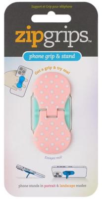 Opakowanie ZipGrip uchwyt na palce do telefonu Białe kropki