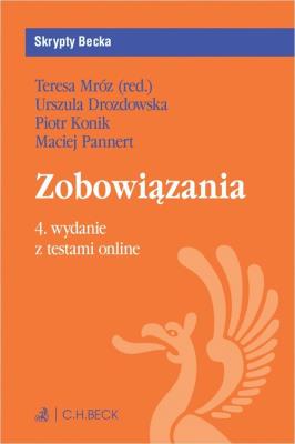 Zobowiązania z testami online. Autor: dr Urszula Drozdowska, dr hab. Piotr Konik, dr Maciej Pannert. SmakLiter.pl Okładka książki Zobowiązania z testami online