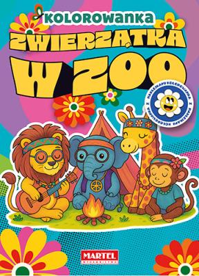 Okładka książki Zwierzątka w zoo. Kolorowanka z naklejkami