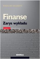 Finanse Zarys wykładu. Autor: Szczęsny Wiesław. SmakLiter.pl Okładka książki Finanse Zarys wykładu