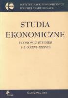 Opakowanie Studia ekonomiczne Economic studies 1-2