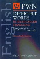 Okładka książki Difficult Words in Polish English Translation