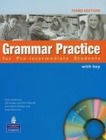Grammar practice for Pre-Intermediate students with CD. Autor: Vanderson Vicki, Holley Gill, Metcalf Robert, Elaine F. Walker, Steve Elsworth. SmakLiter.pl Okładka książki Grammar practice for Pre-Intermediate students with CD