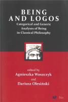 Being and logos. Autor: red. Dariusz Olesiński, Agnieszka Woszczyk. SmakLiter.pl Okładka książki Being and logos