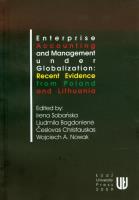 Opakowanie Enterprise accounting and management under globalization: recent evidence from Poland and Lithuania