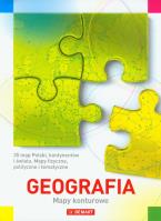 GEOGRAFIA - Mapy konturowe. Autor: Beata Bohdanowicz, Wieczorek Marzena. SmakLiter.pl Okładka książki GEOGRAFIA - Mapy konturowe