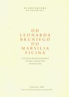 Od Leonarda Bruniego do Marsilia Ficina. Autor: Olszaniec Włodzimierz. SmakLiter.pl Okładka książki Od Leonarda Bruniego do Marsilia Ficina
