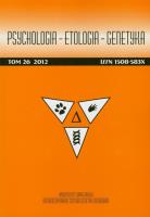 Opakowanie Psychologia Etologia Genetyka Tom 26/2012
